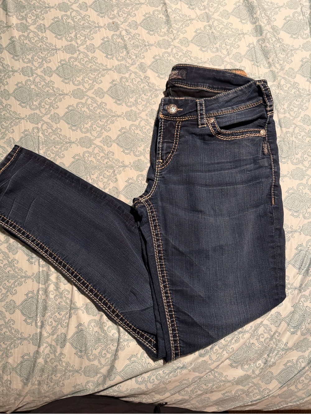 Silver suki crop jeans